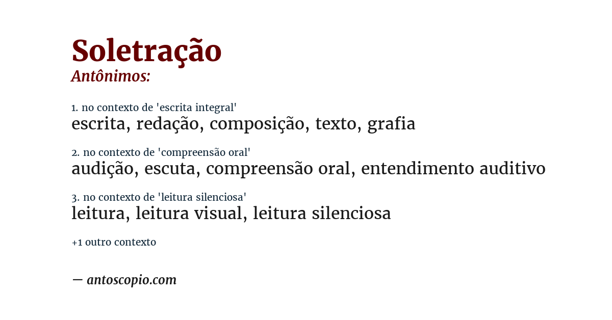 Antônimo de soletração