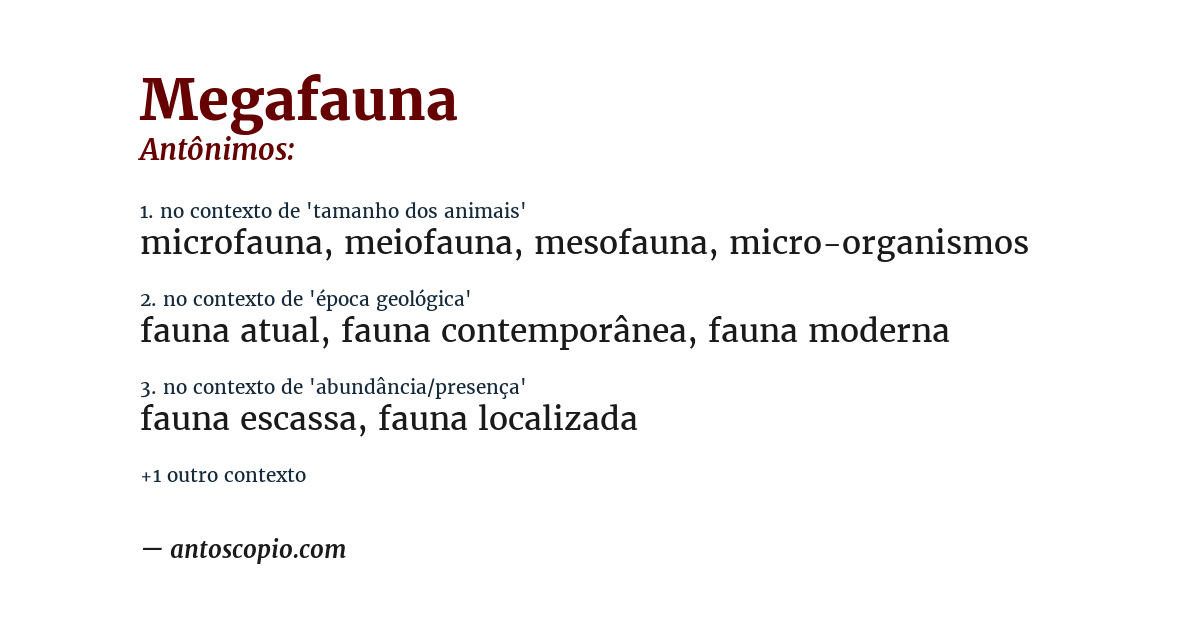 Antônimo de megafauna