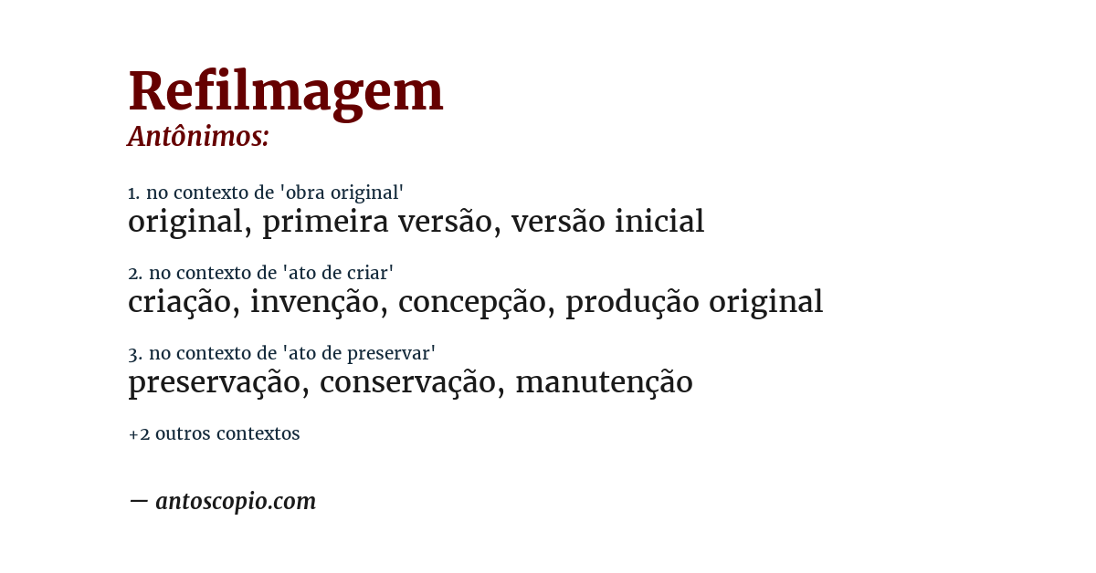 Antônimo de refilmagem