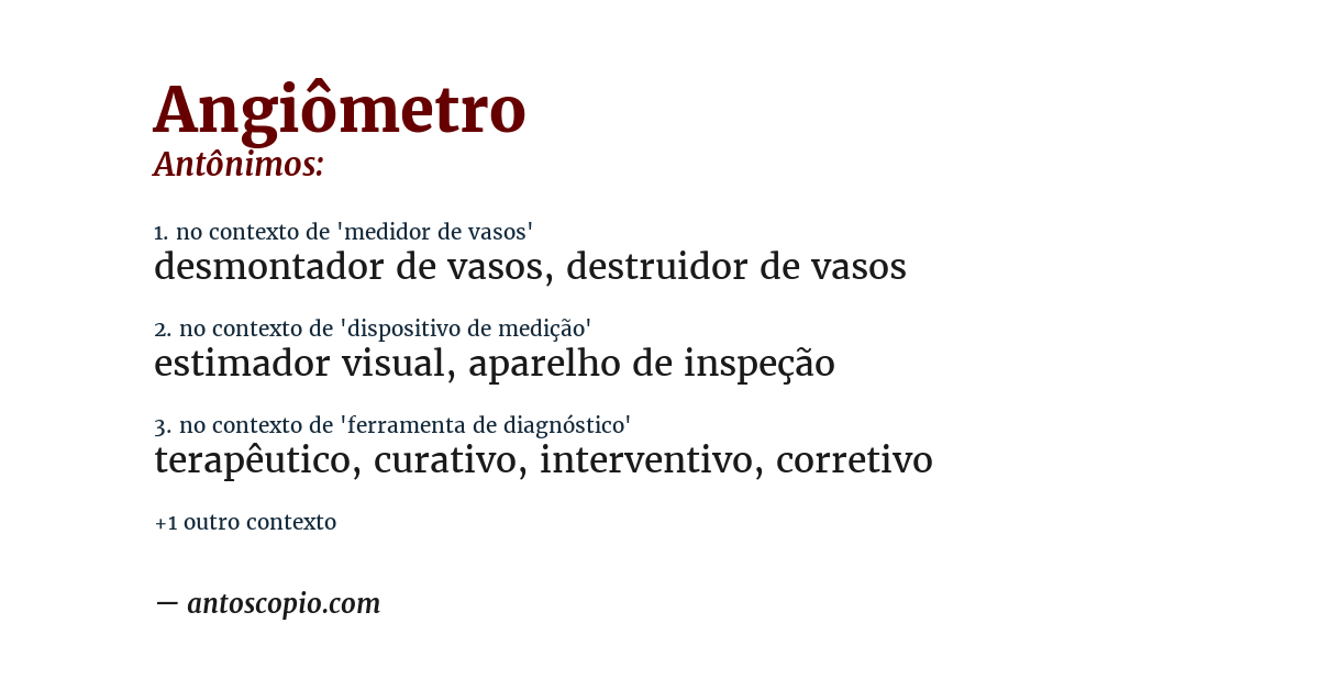 Antônimo de angiômetro