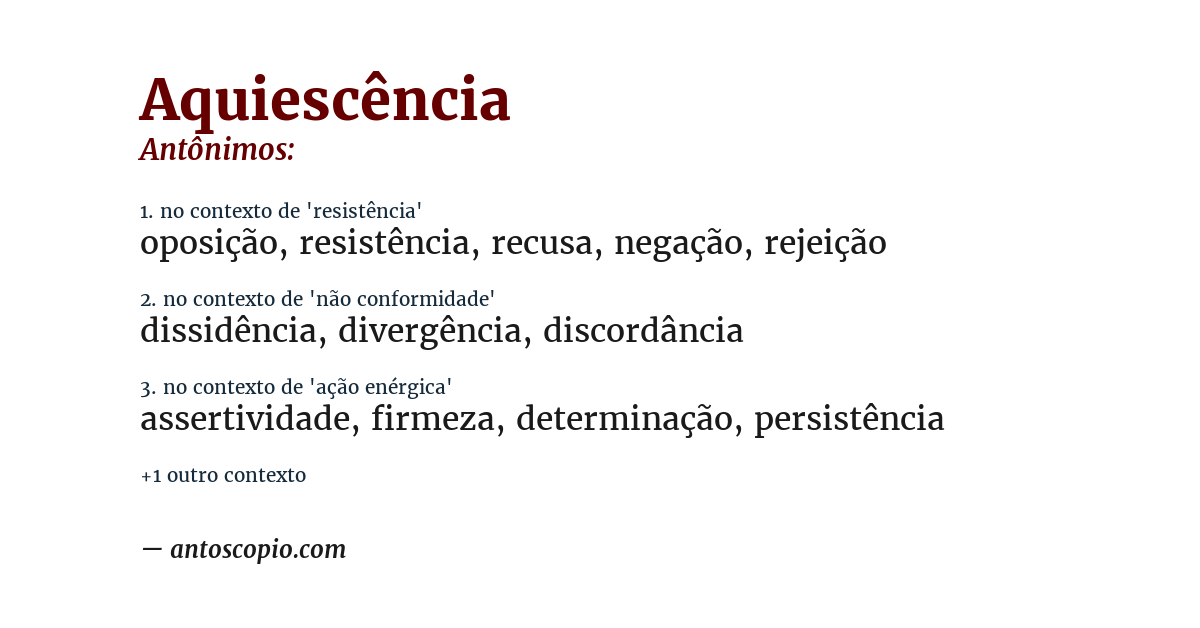 Antônimo de aquiescência