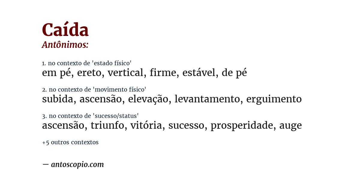 Antônimo de caída