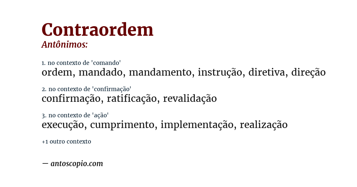 Antônimo de contraordem