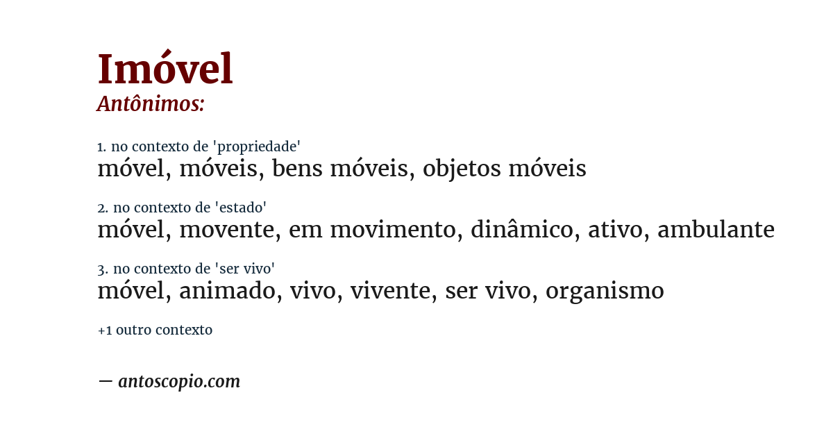 Antônimo de imóvel