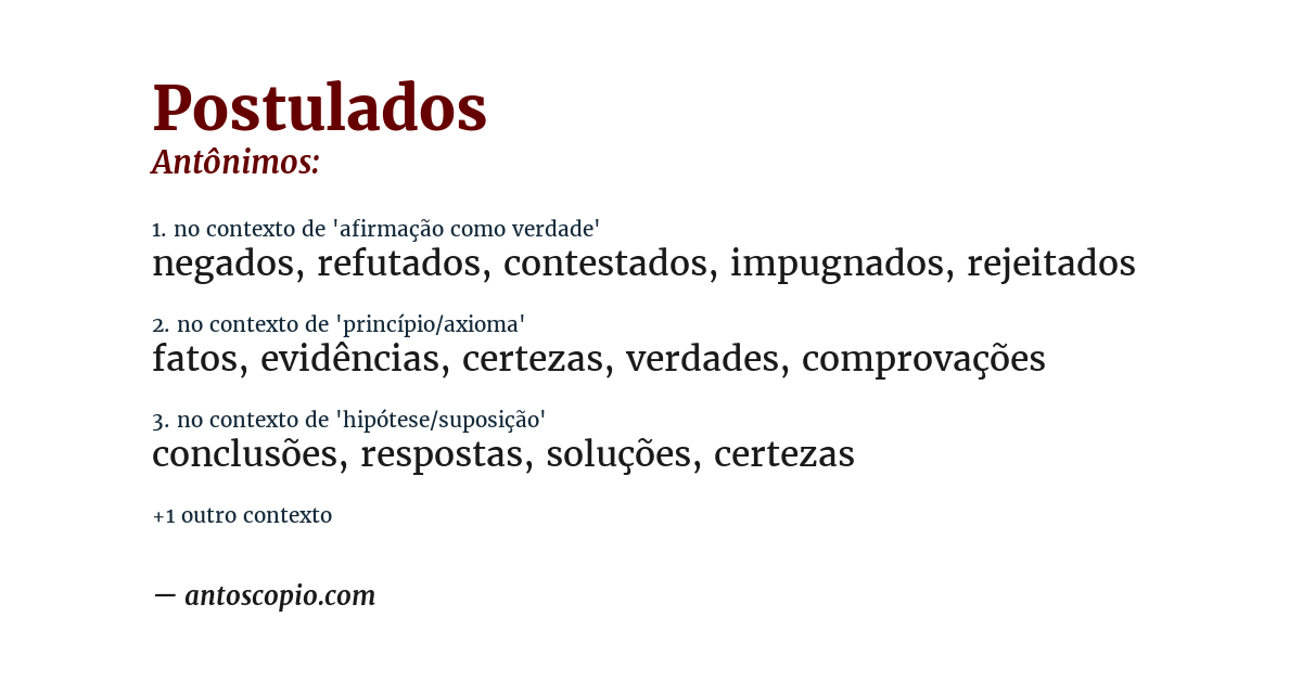 Antônimo de postulados