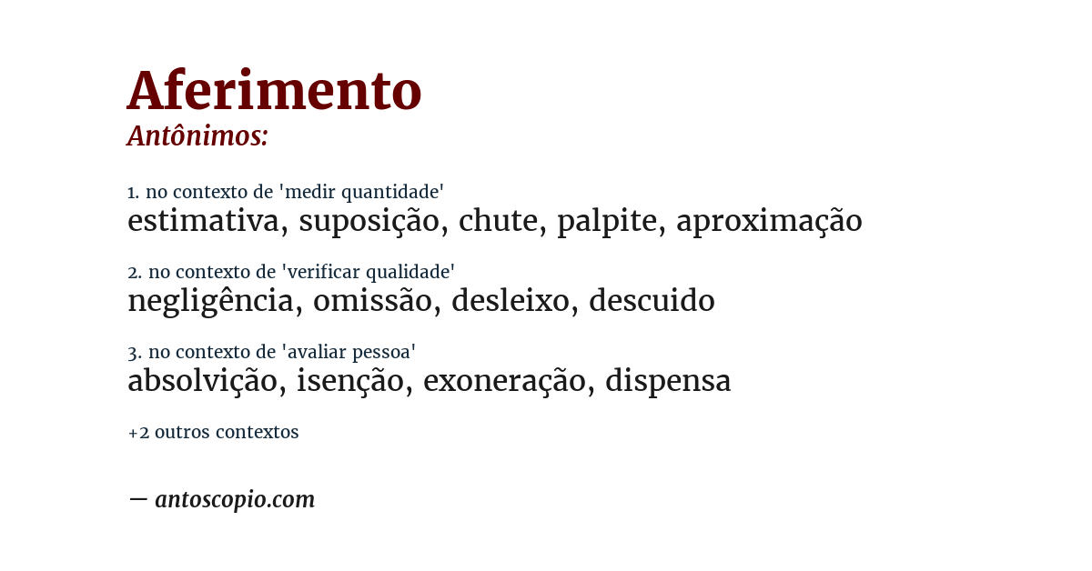 Antônimo de aferimento