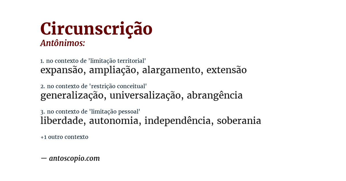 Antônimo de circunscrição
