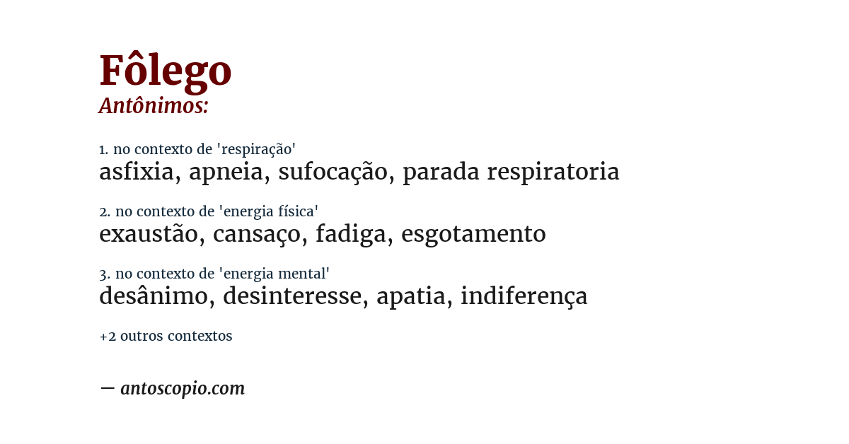 Antônimo de fôlego
