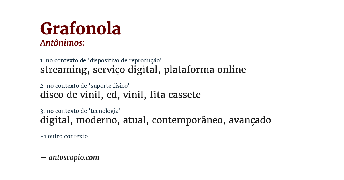 Antônimo de grafonola