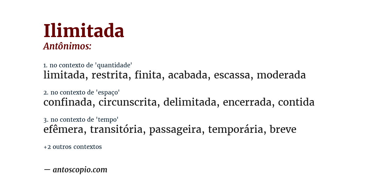 Antônimo de ilimitada