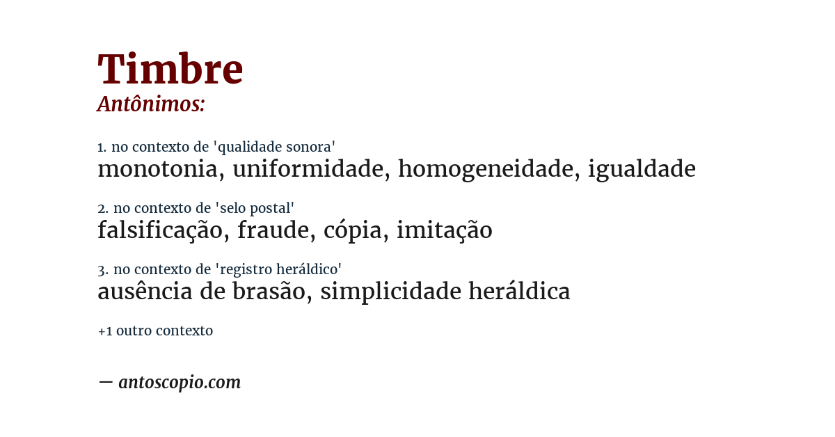 Antônimo de timbre