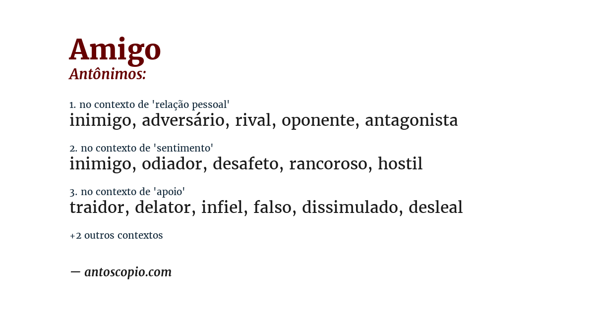 Antônimo de amigo
