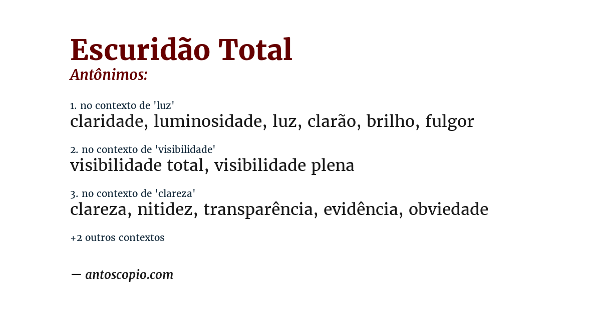 Antônimo de escuridão total