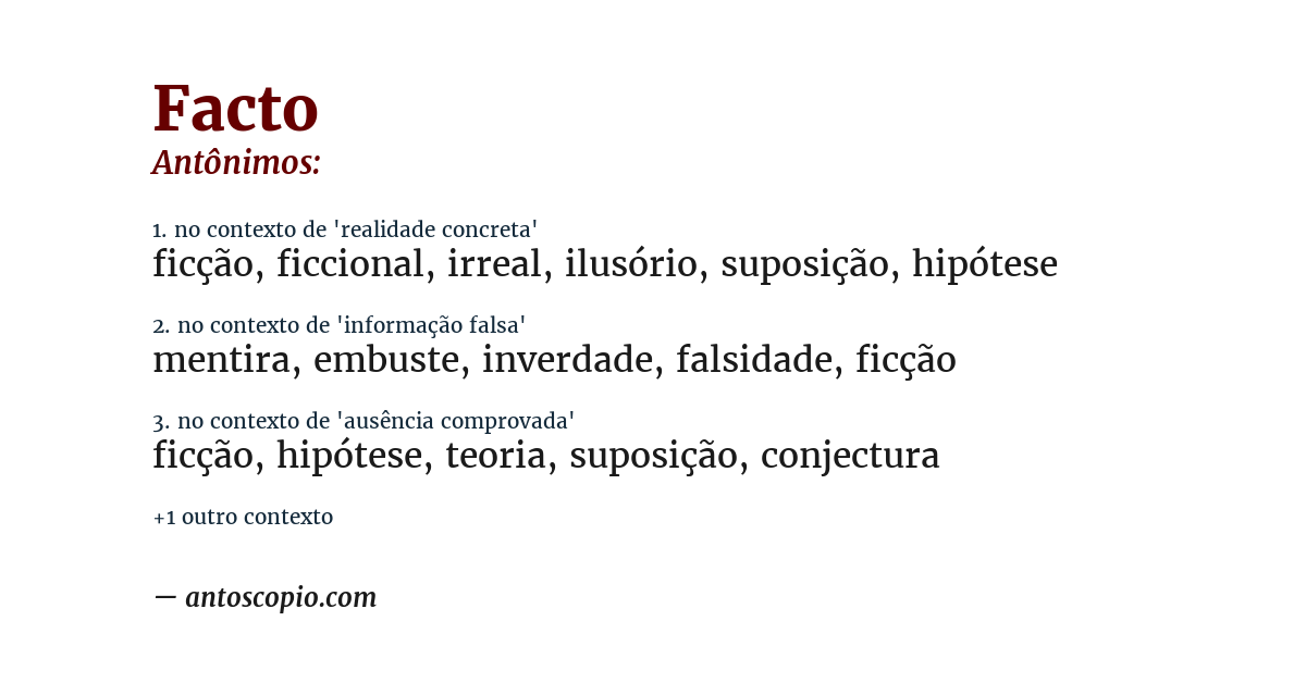 Antônimo de facto