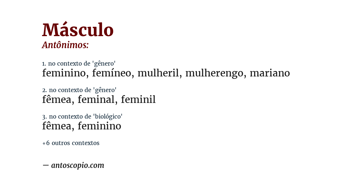 Antônimo de másculo