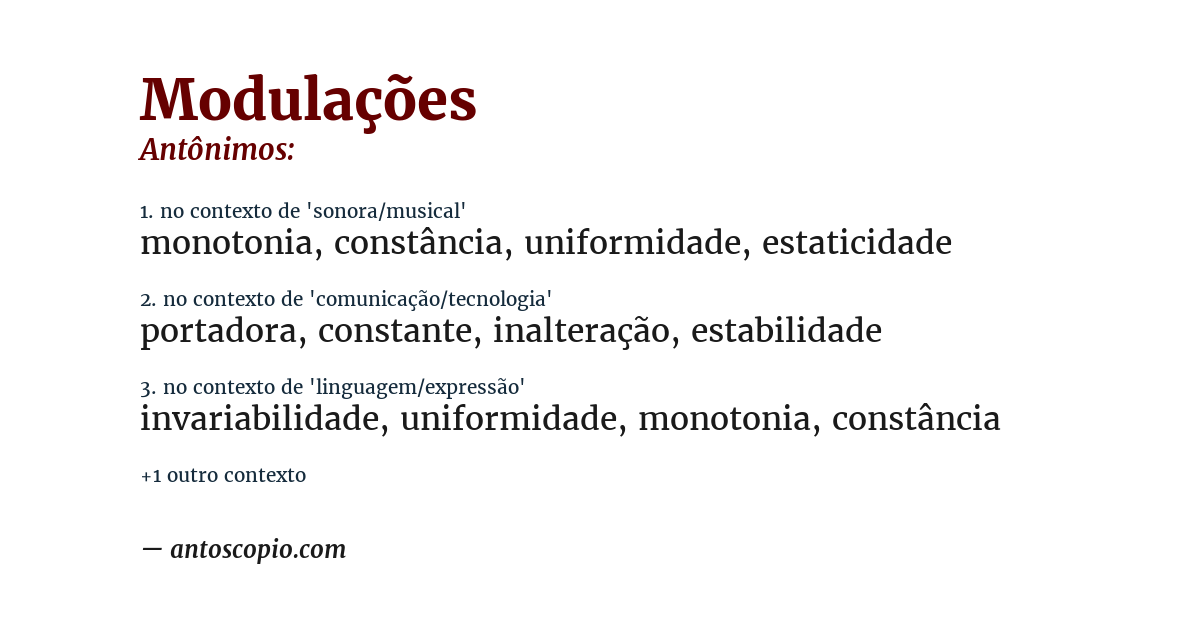 Antônimo de modulações