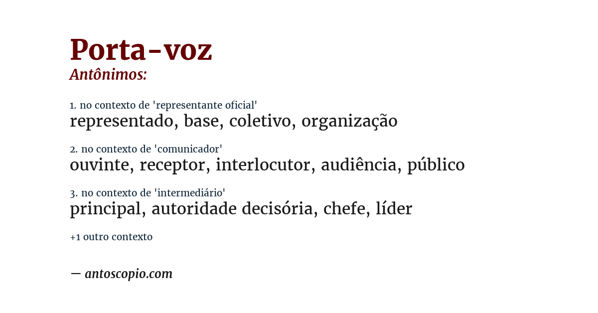 Antônimo de porta-voz