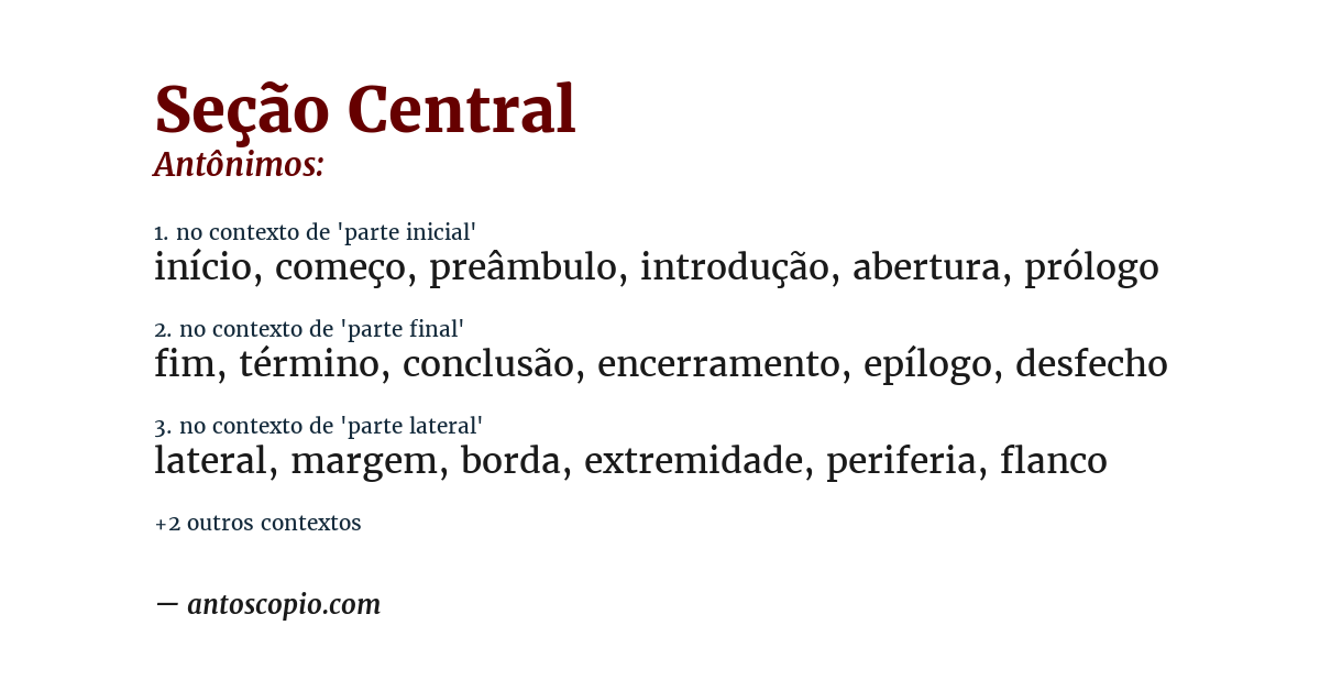 Antônimo de seção central