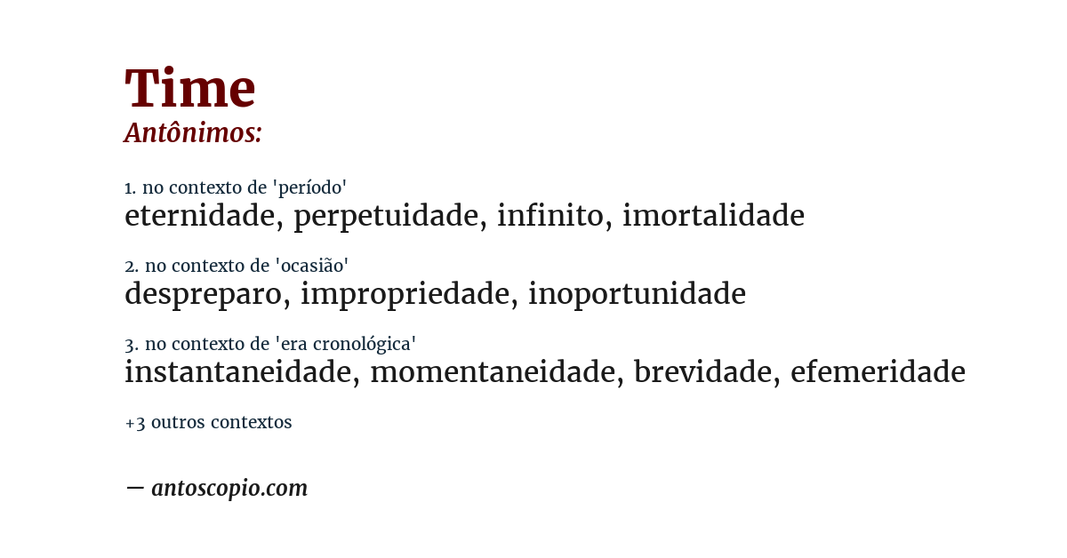 Antônimo de time
