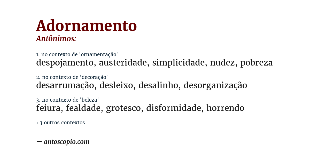 Antônimo de adornamento
