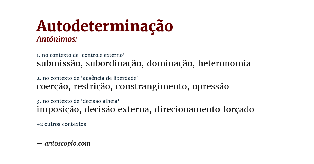 Antônimo de autodeterminação
