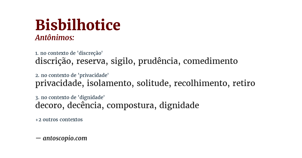 Antônimo de bisbilhotice