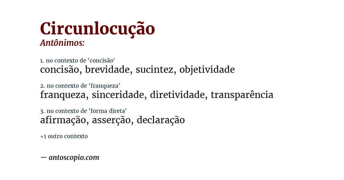 Antônimo de circunlocução