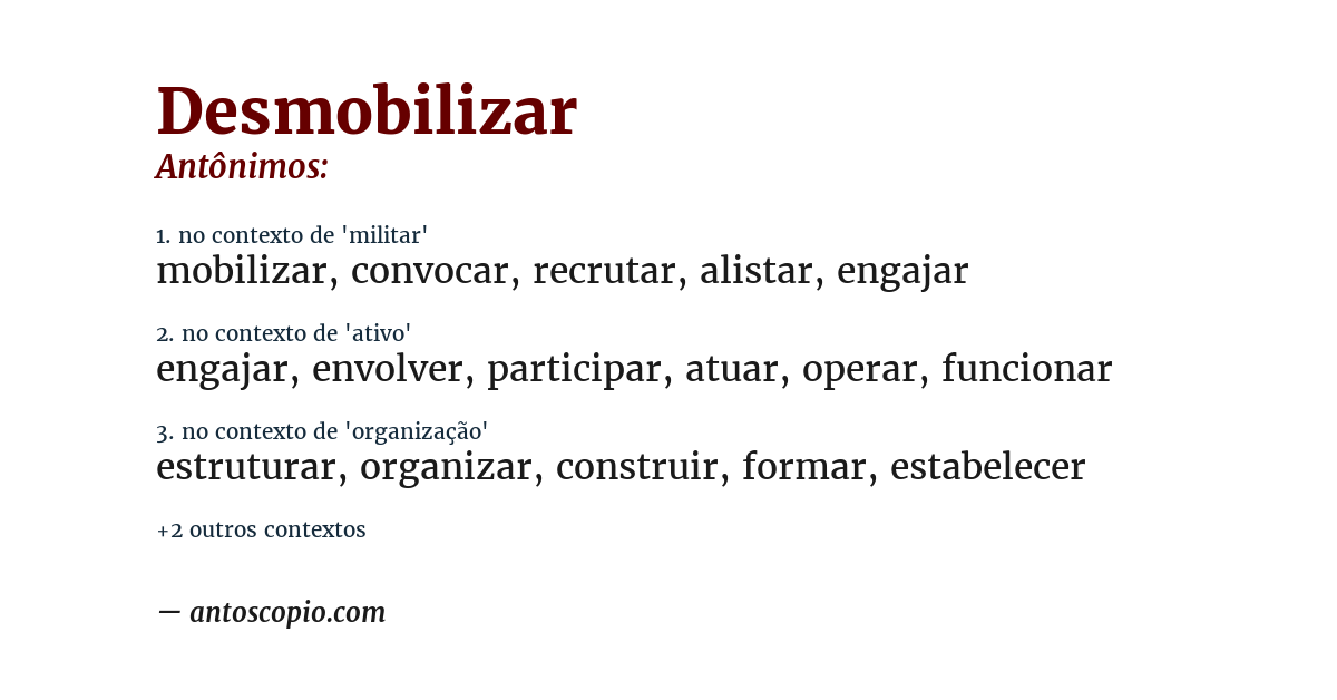 Antônimo de desmobilizar