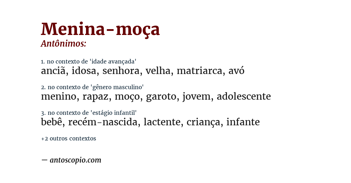 Antônimo de menina-moça