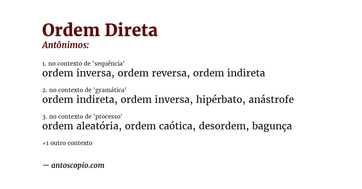Antônimo de ordem direta