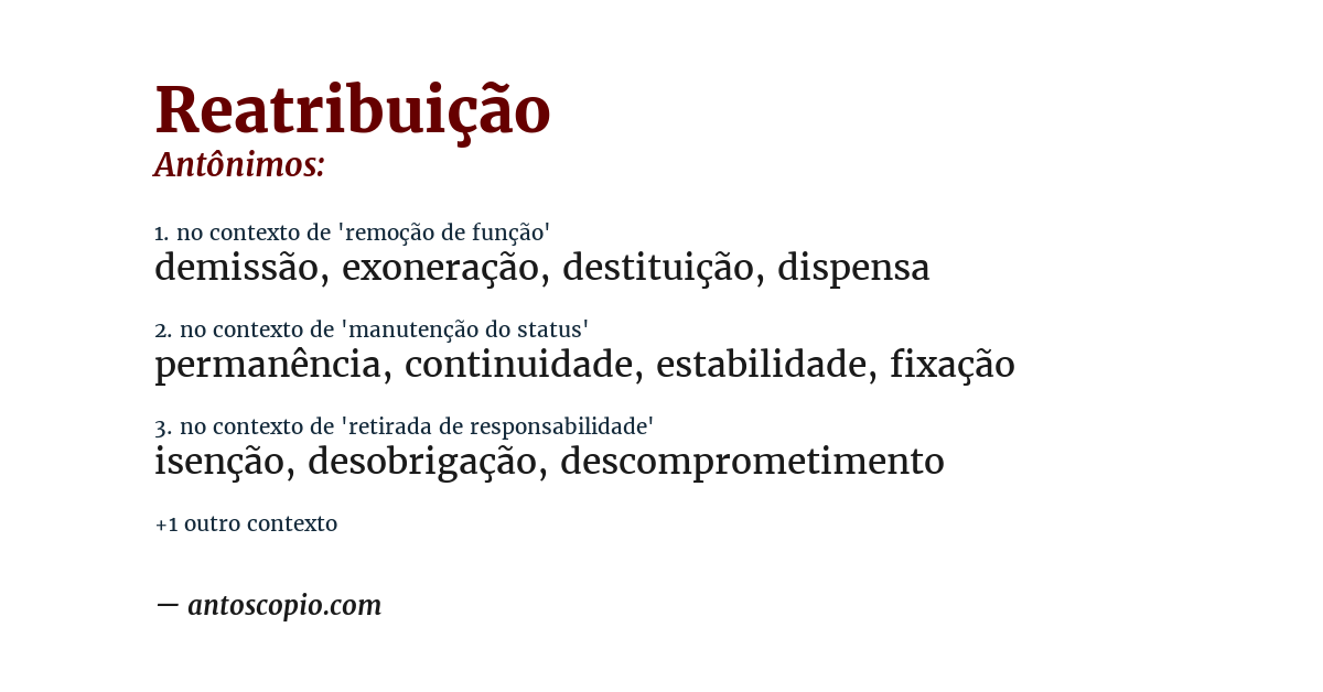 Antônimo de reatribuição