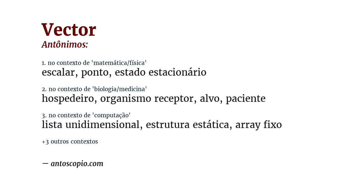 Antônimo de vector