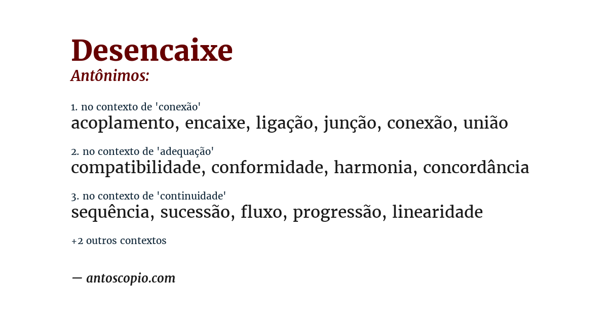 Antônimo de desencaixe