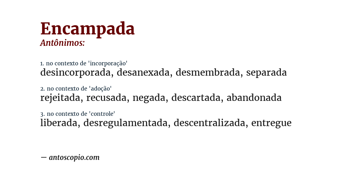 Antônimo de encampada