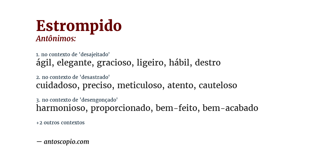 Antônimo de estrompido