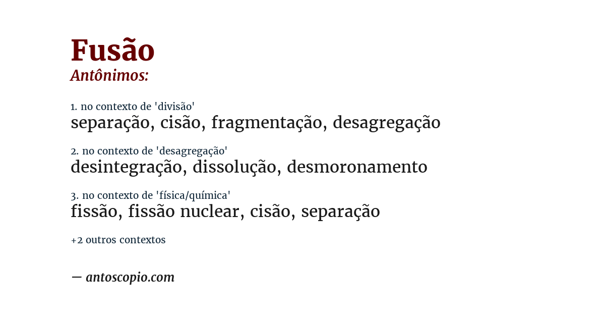 Antônimo de fusão