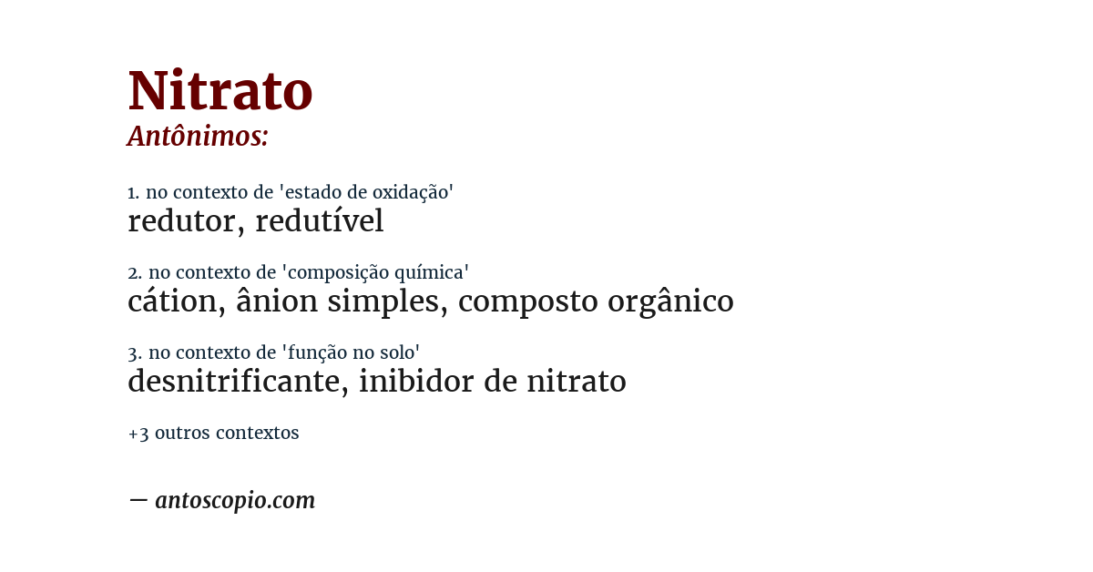 Antônimo de nitrato