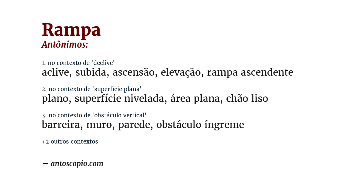 Antônimo de rampa