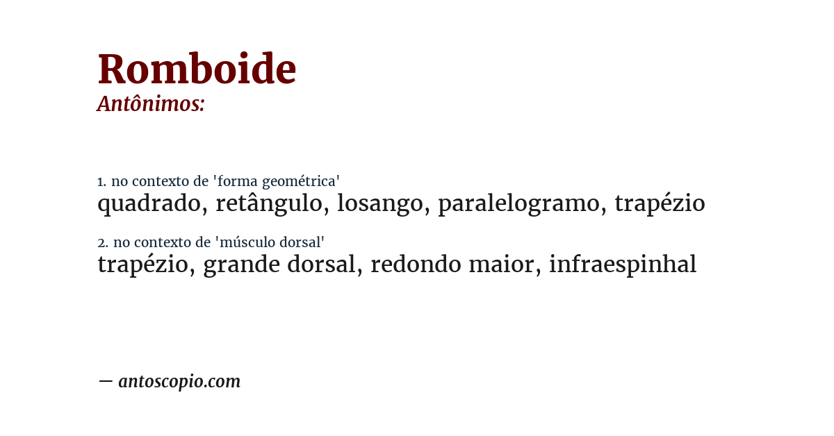 Antônimo de romboide