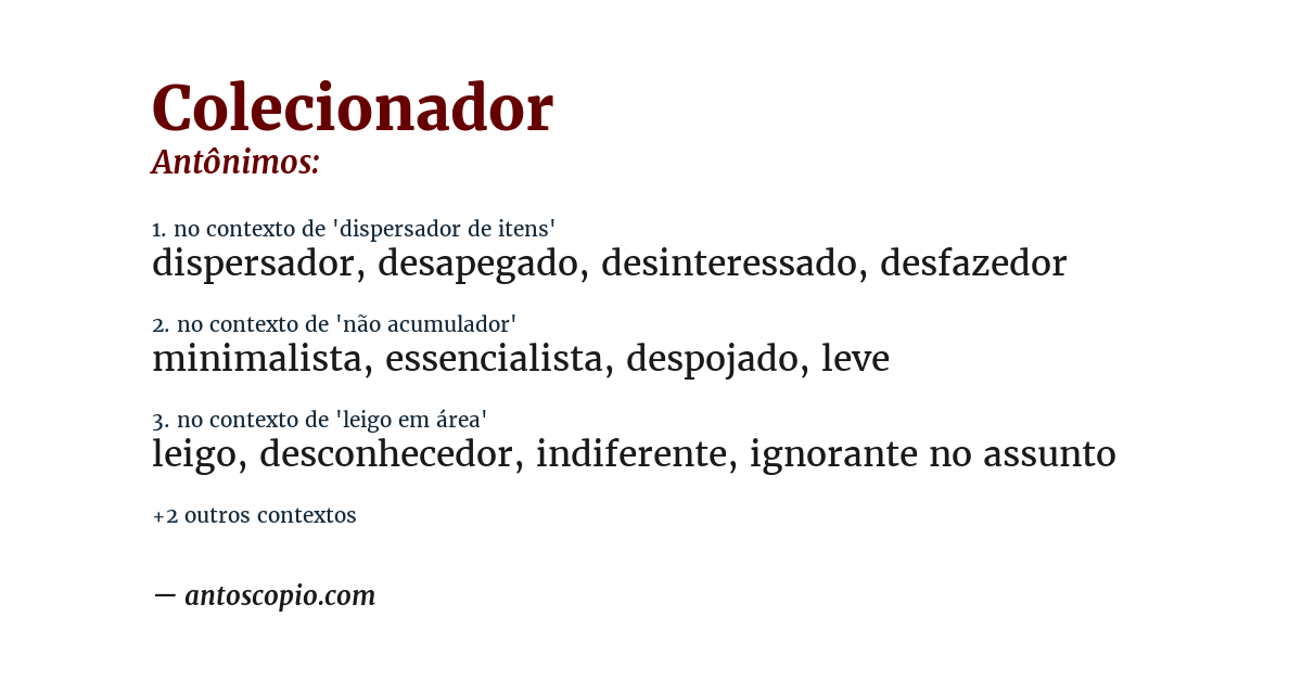 Antônimo de colecionador