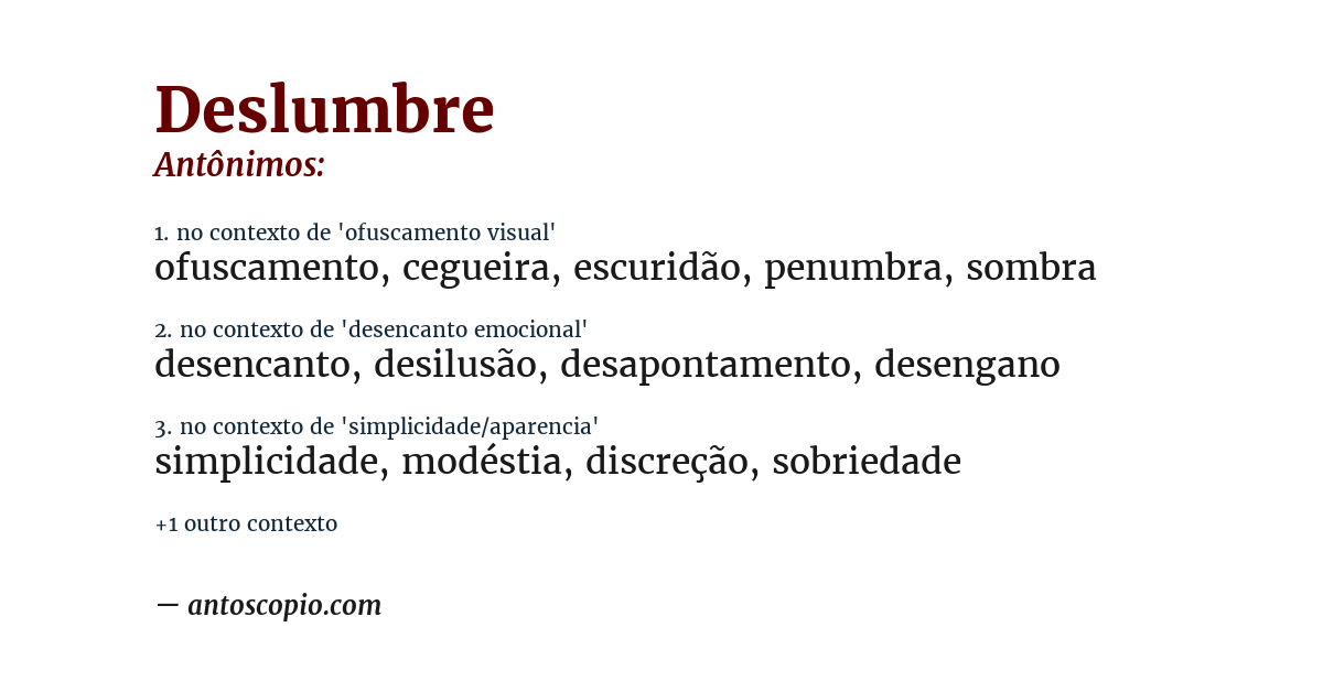 Antônimo de deslumbre