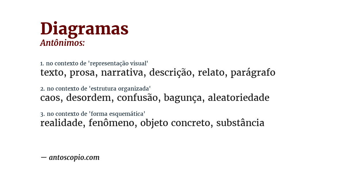 Antônimo de diagramas
