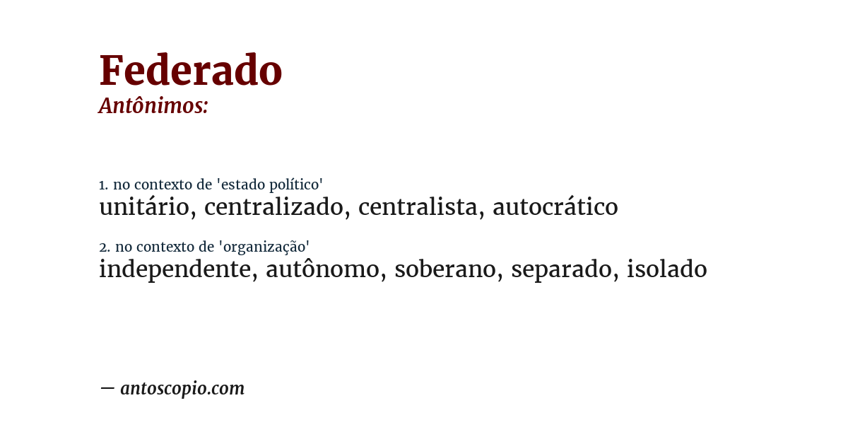 Antônimo de federado