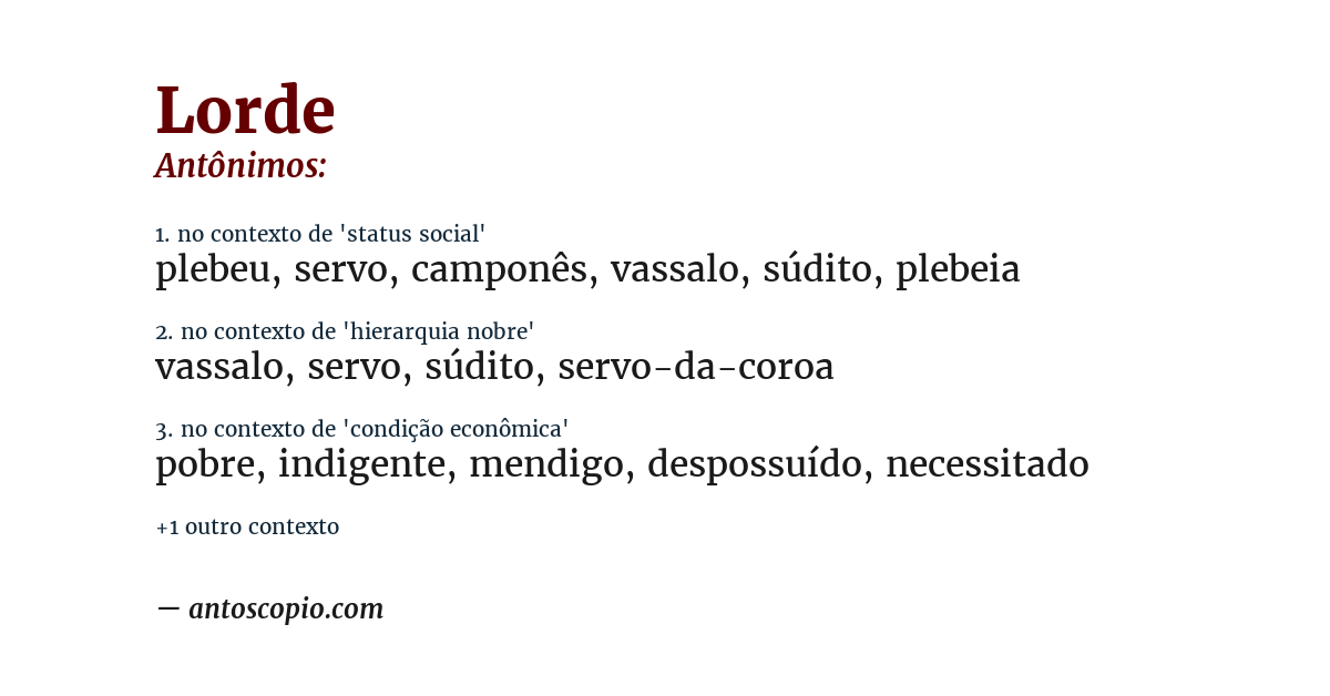Antônimo de lorde