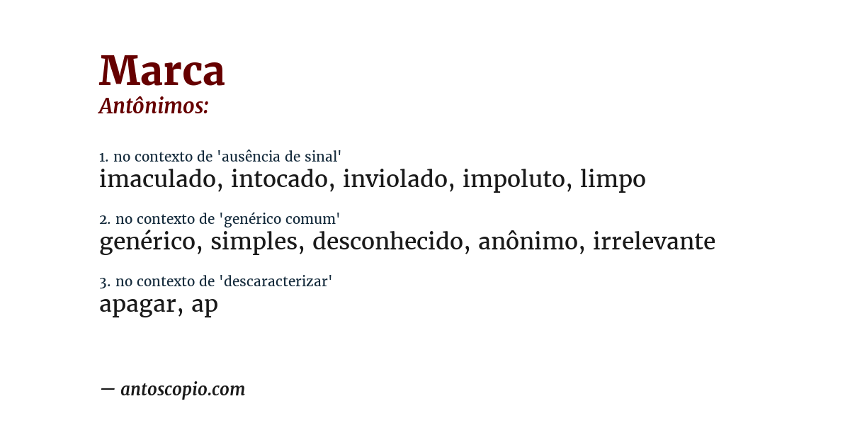 Antônimo de marca