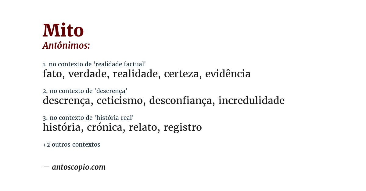 Antônimo de mito