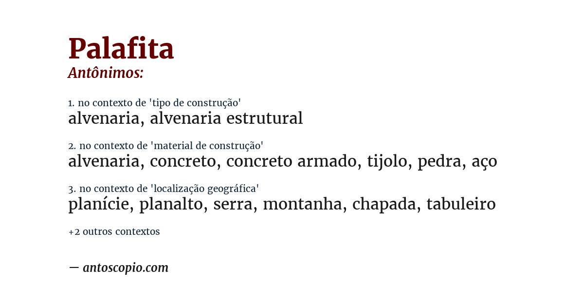 Antônimo de palafita
