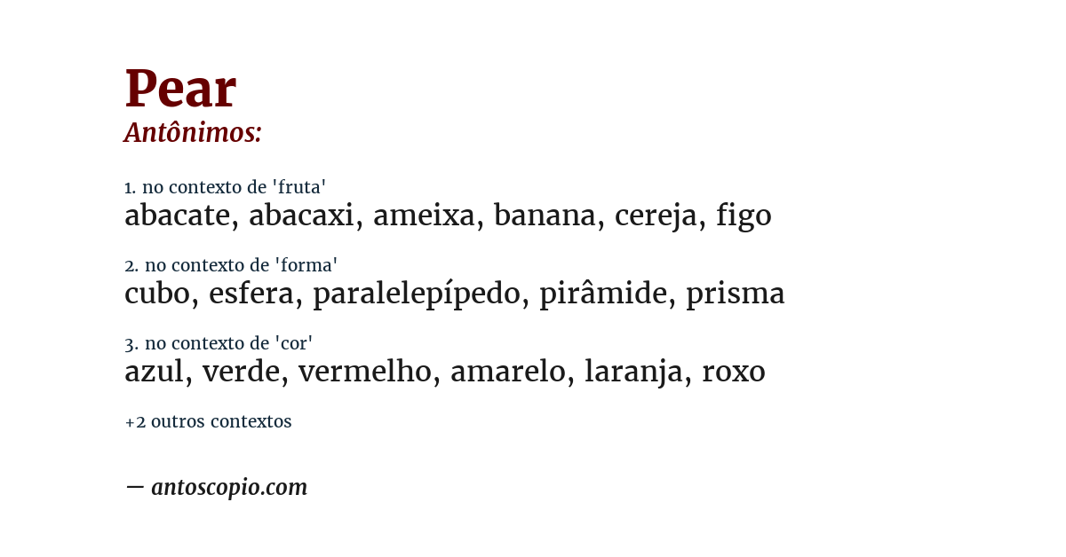Antônimo de pear