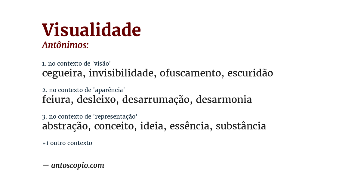 Antônimo de visualidade