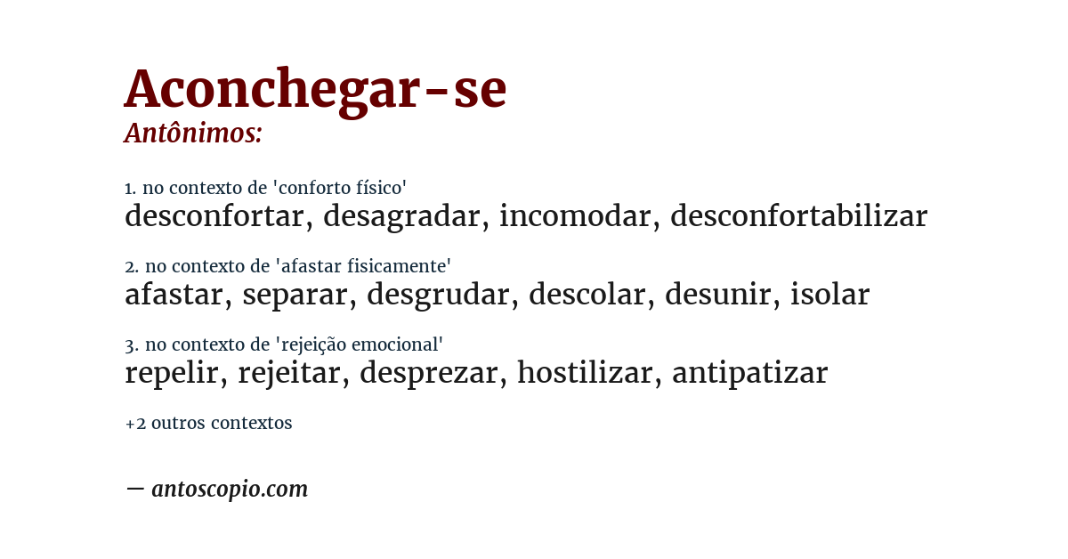 Antônimo de aconchegar-se